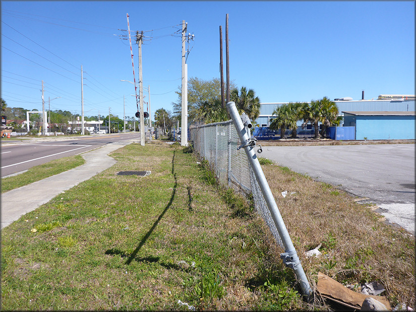 This view is looking north towards the CSX Transportation railroad tracks and Commonwealth Avenue.