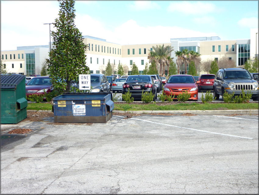 This view is looking north towards Beach Boulevard and the Brooks Rehabilitation Hospital.