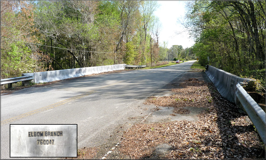 Elbow Branch bridge on Cedar Creek Road looking towards the east