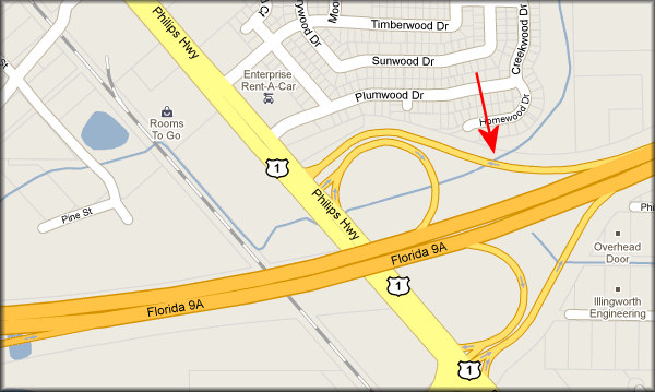 Map of Pomacea drainage ditch