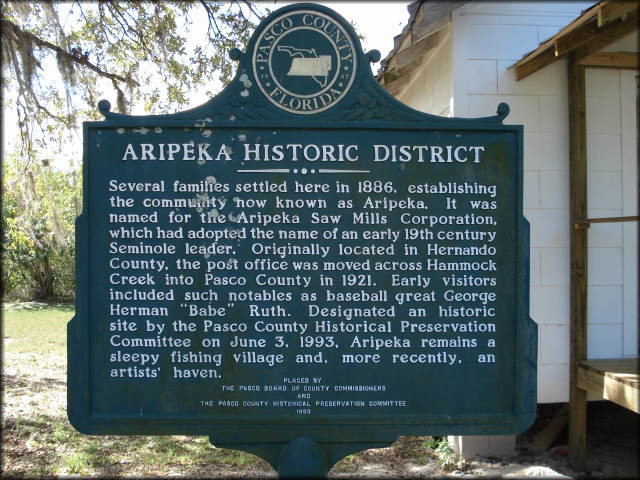 Aripeka Historical Marker