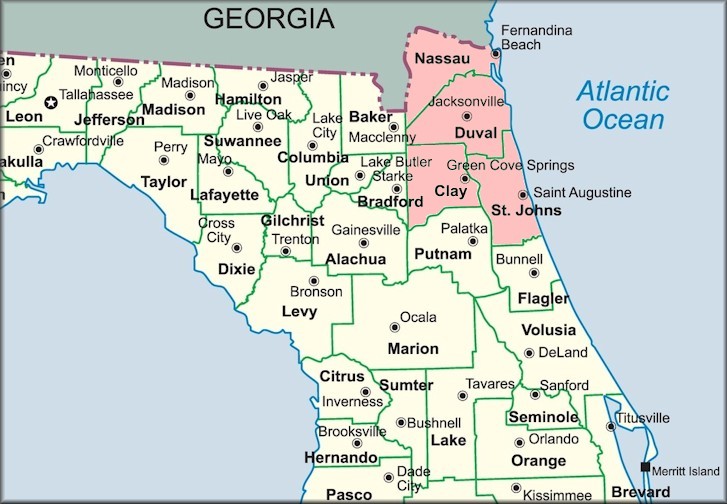 Northeast Florida Map