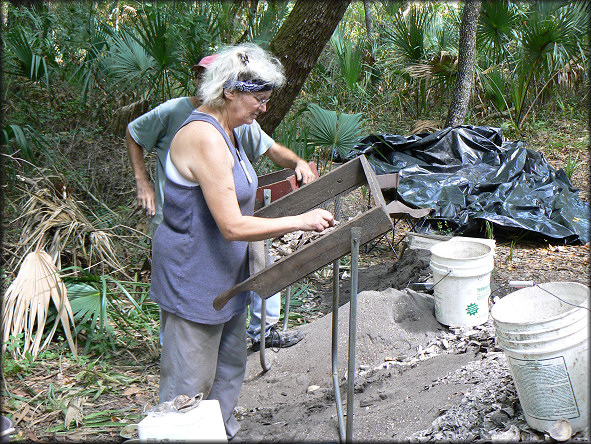 Vicki Sifts Material From The Trench