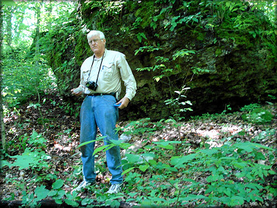 The author with "Auguispira Rock" in the background