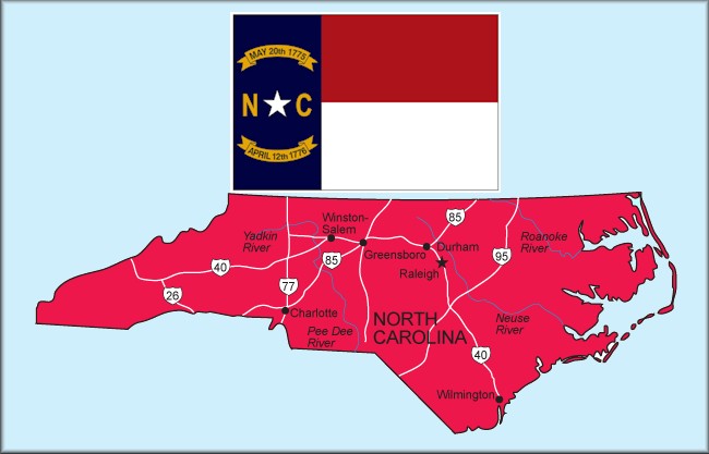 North Carolina map/flag